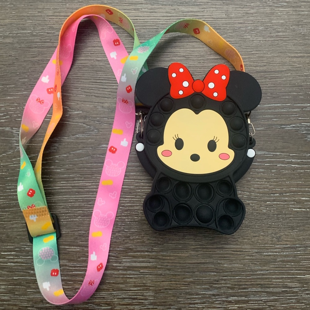 Minnie Mouse Cartoon Zipper Pop It Purse Bag